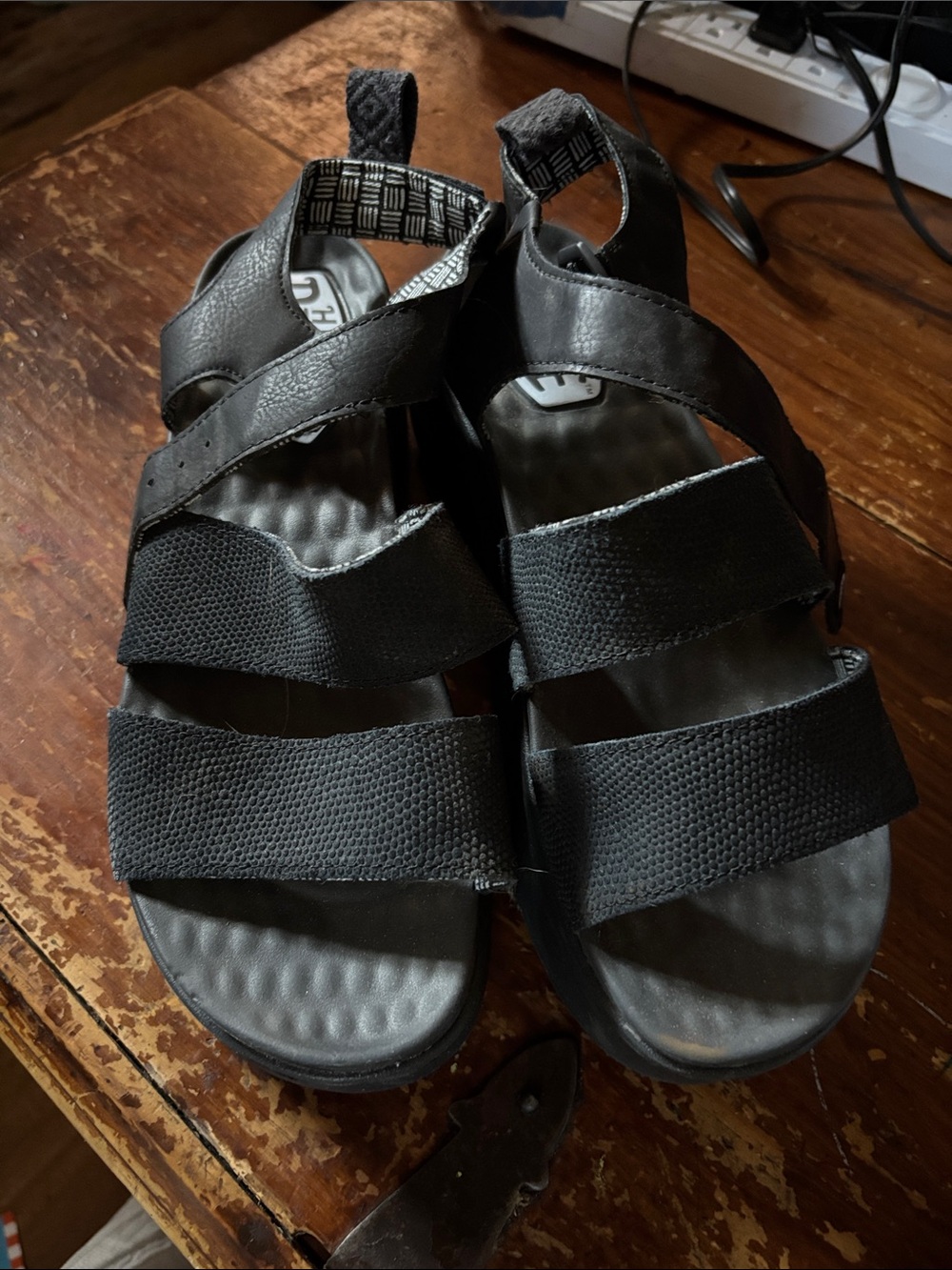 Women’s Hey Dudes Black Strappy Platform Sandals